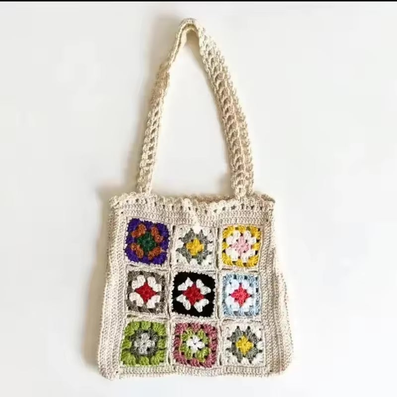 Crochet Boho Summer Tote- Beige