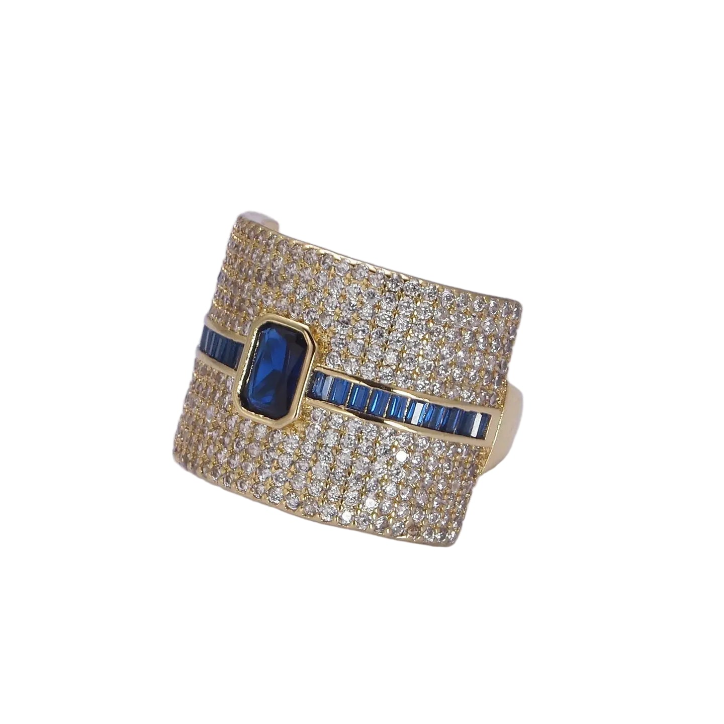 Pave Band Ring- Sapphire Blue
