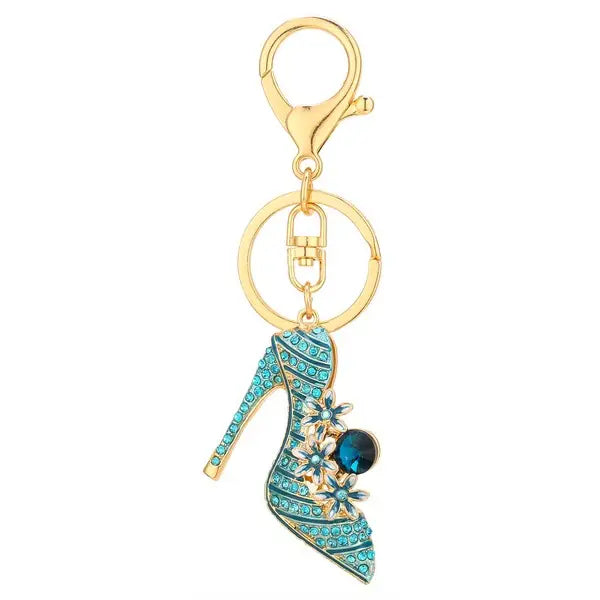 Blue Flower Stiletto Bag Charm/Keychain