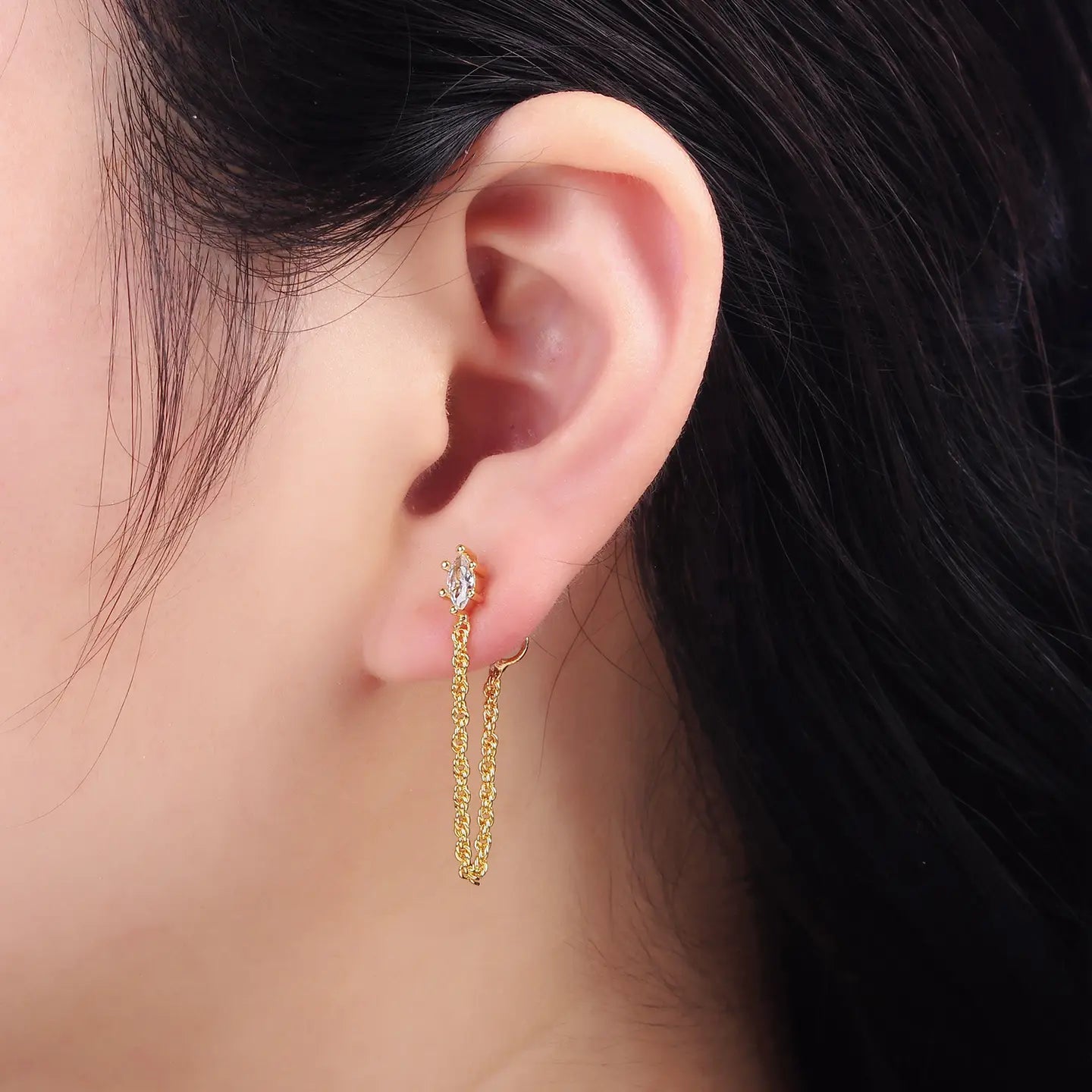 Chain Loop Stud Earrings