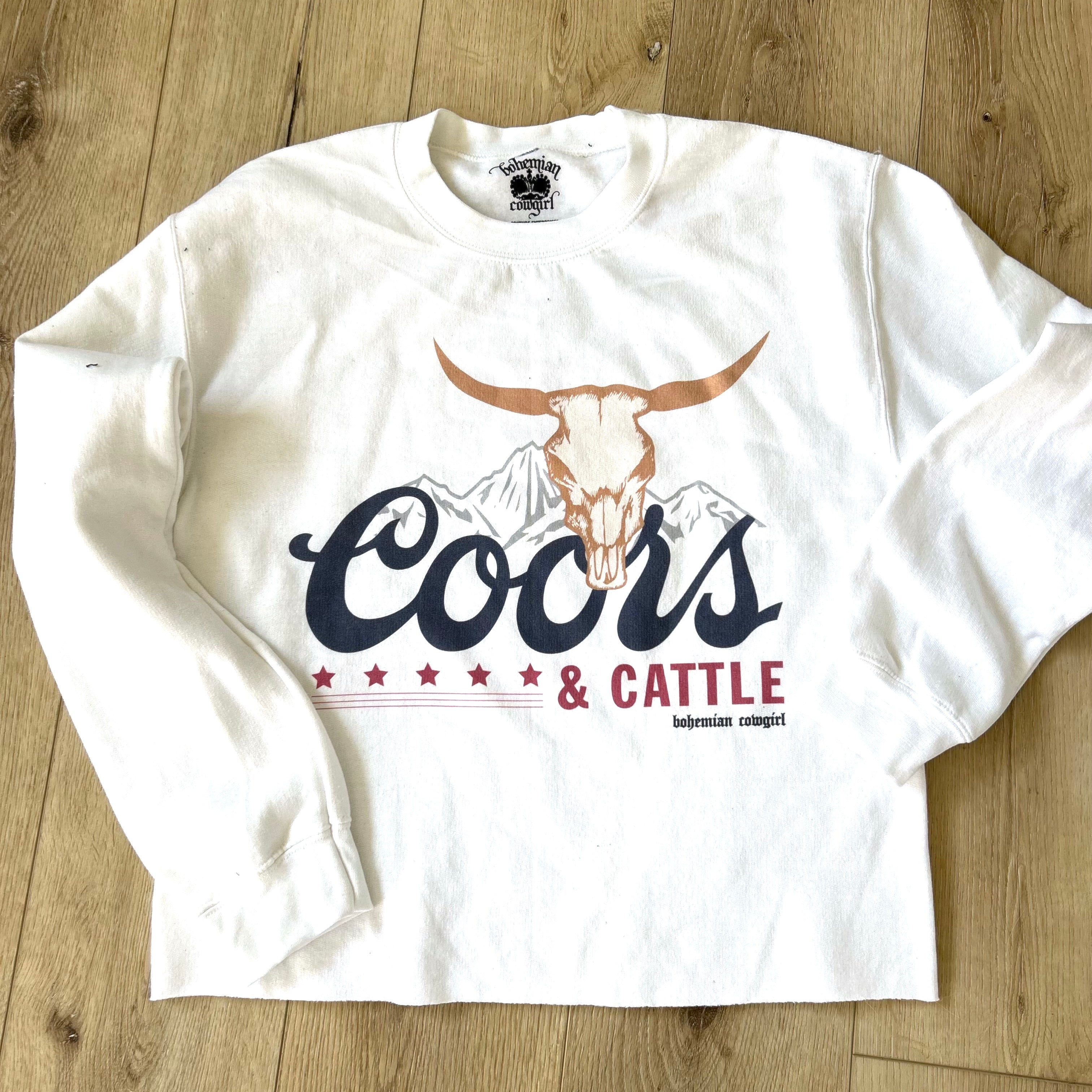 Coors & Cattle Cutoff Sweatshirt