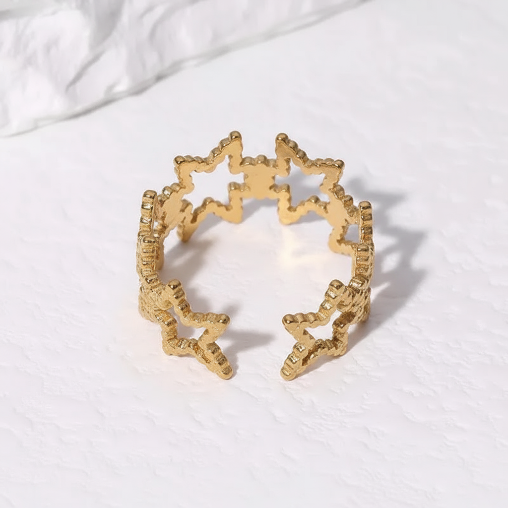 Adjustable Star Ring- Gold