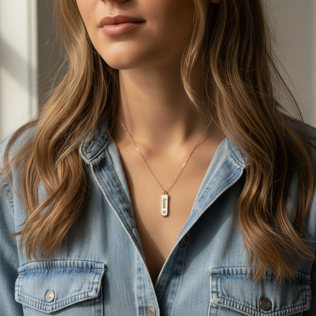 Love Tag Necklace- White