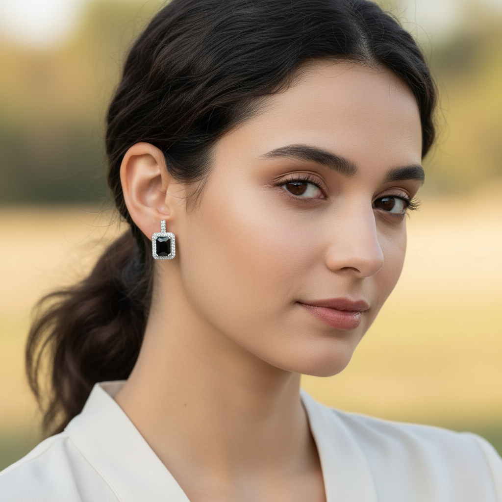 Black & Silver Mini Earrings