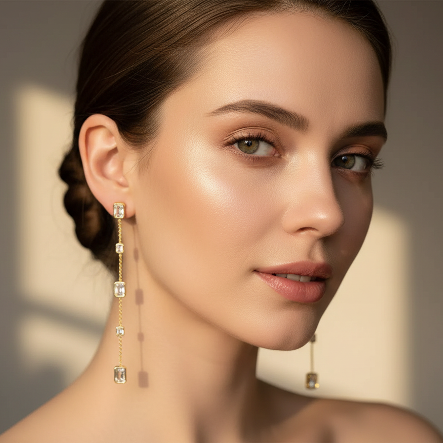 Clear Drop Earring