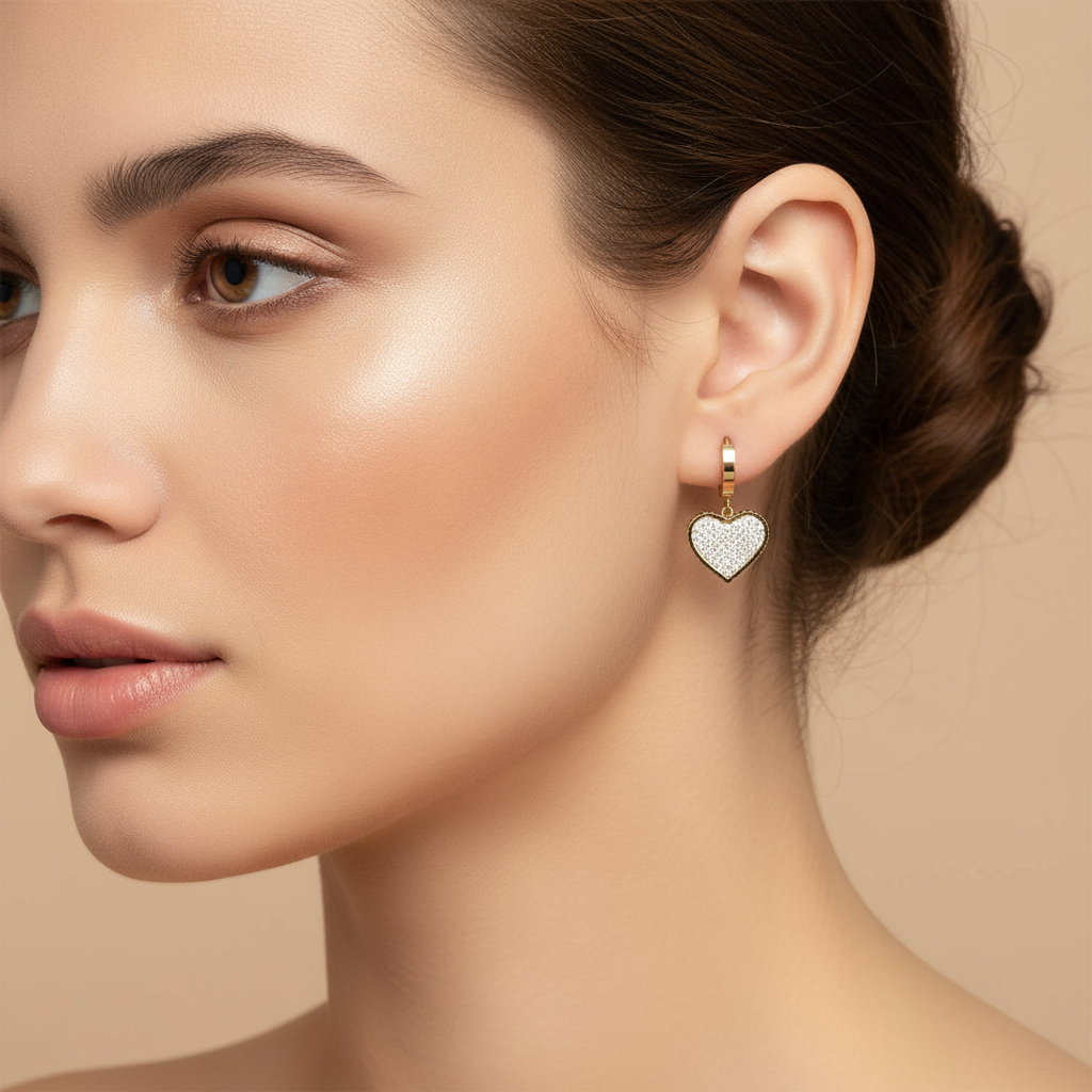 Micro Pave Heart Huggies
