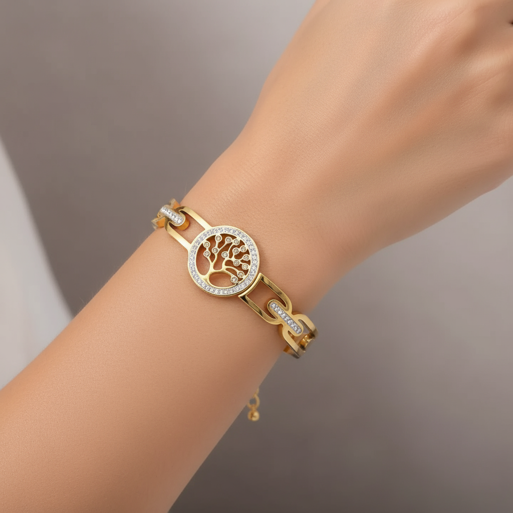 Tree of Life Hinged Bracelet