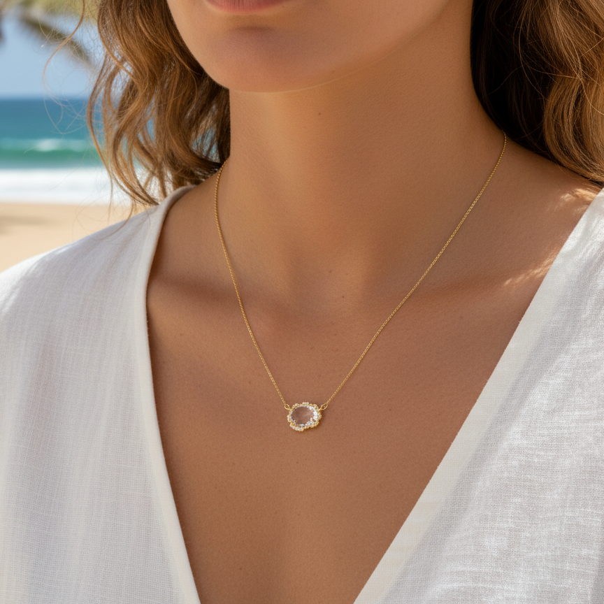 Glass Jewel Pendant- Clear