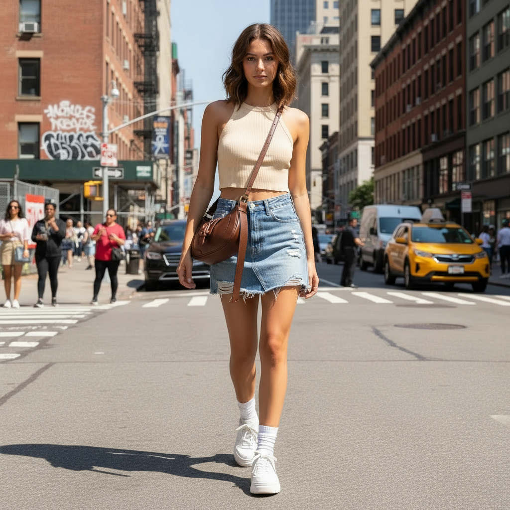 Small Buckle Shoulder Bag- Brown