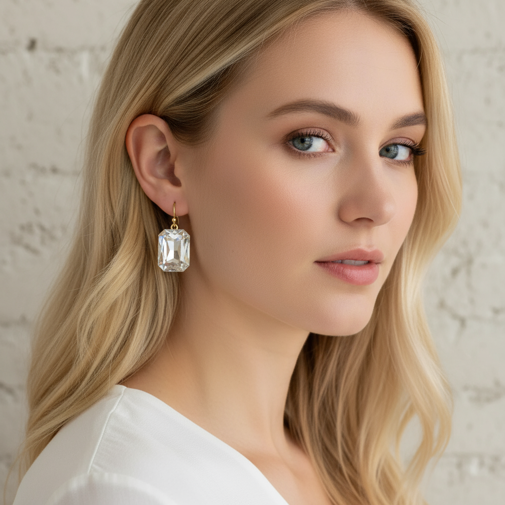 Clear Princess Drop Earrings