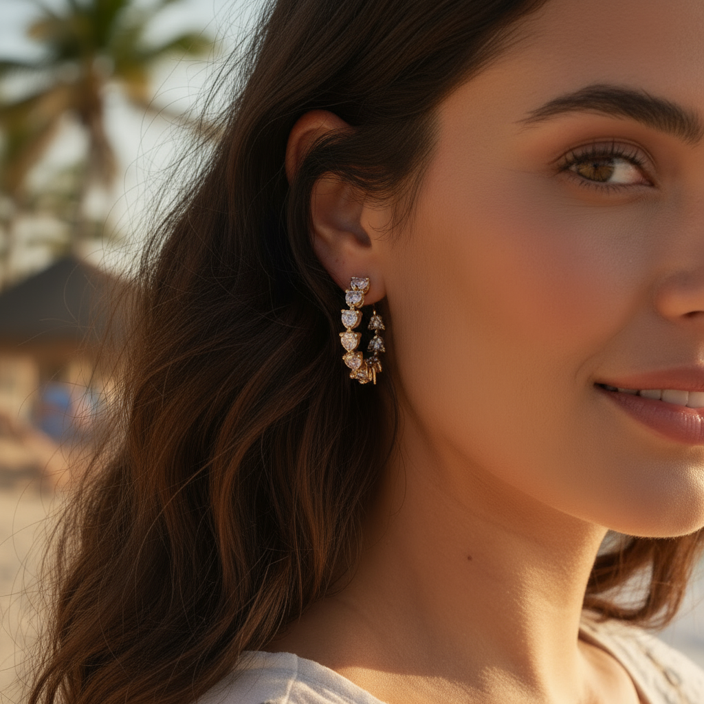 Eternity Hearts Hoop Earrings