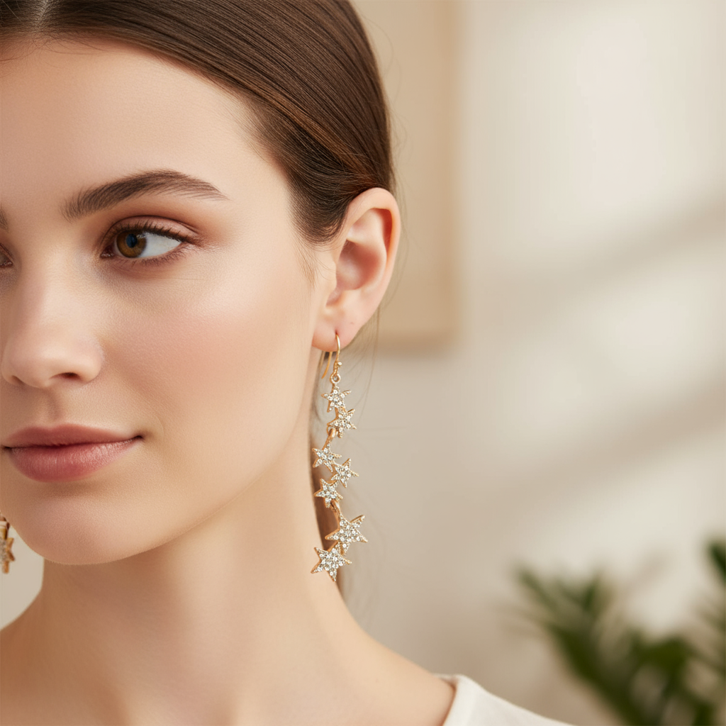 Falling Star Rhinestone Earrings