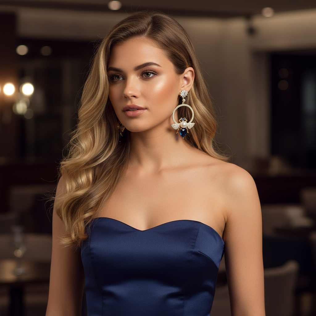 Rhinestone Bee Drop Earrings