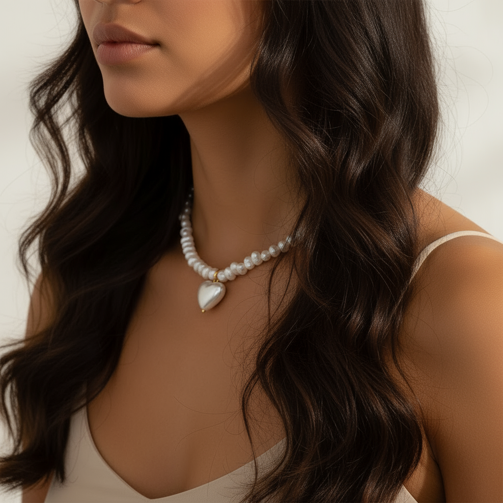 Pearly Heart Necklace