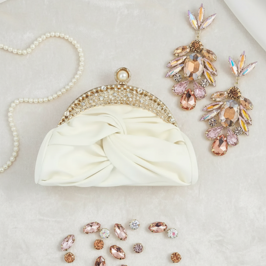 Tiara Evening Bag- Ivory