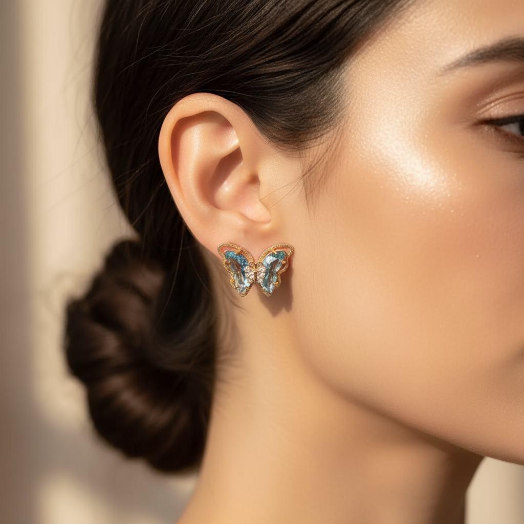 Aqua Stud Butterflies