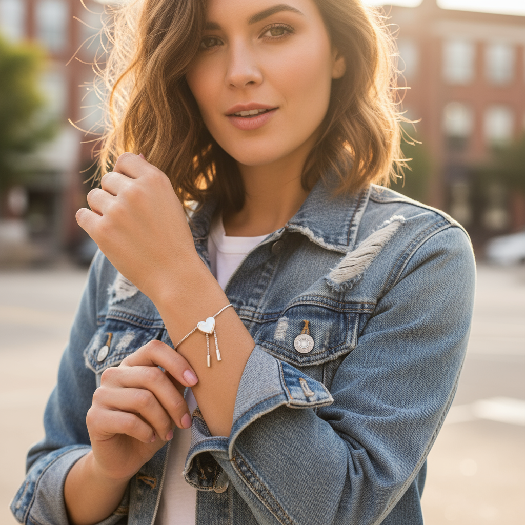 Silver Heart Pull Bracelet