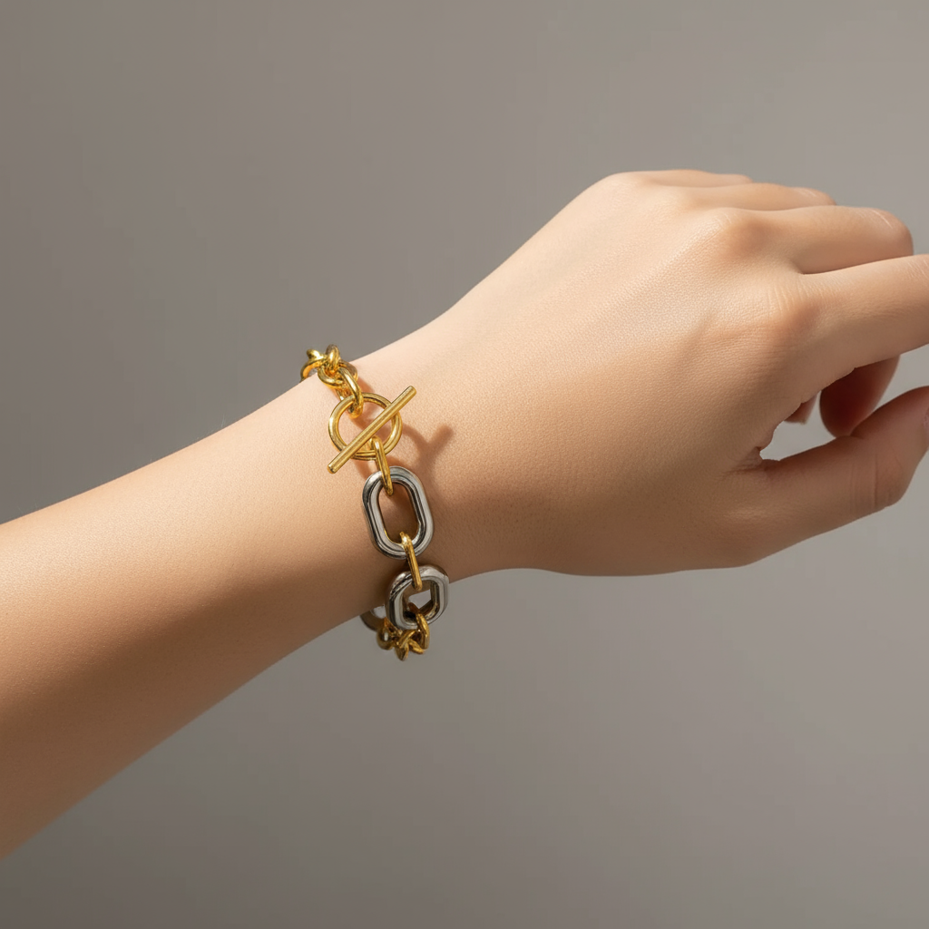 2 Toned Chain Link Bracelet