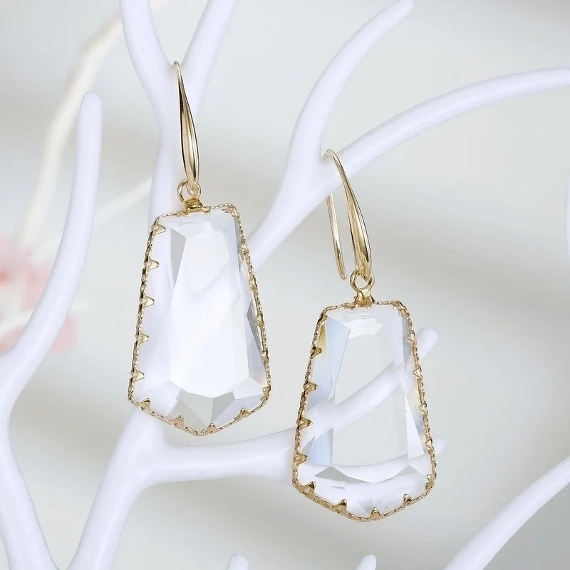 Carrington Crystal Drop Earrings- Clear