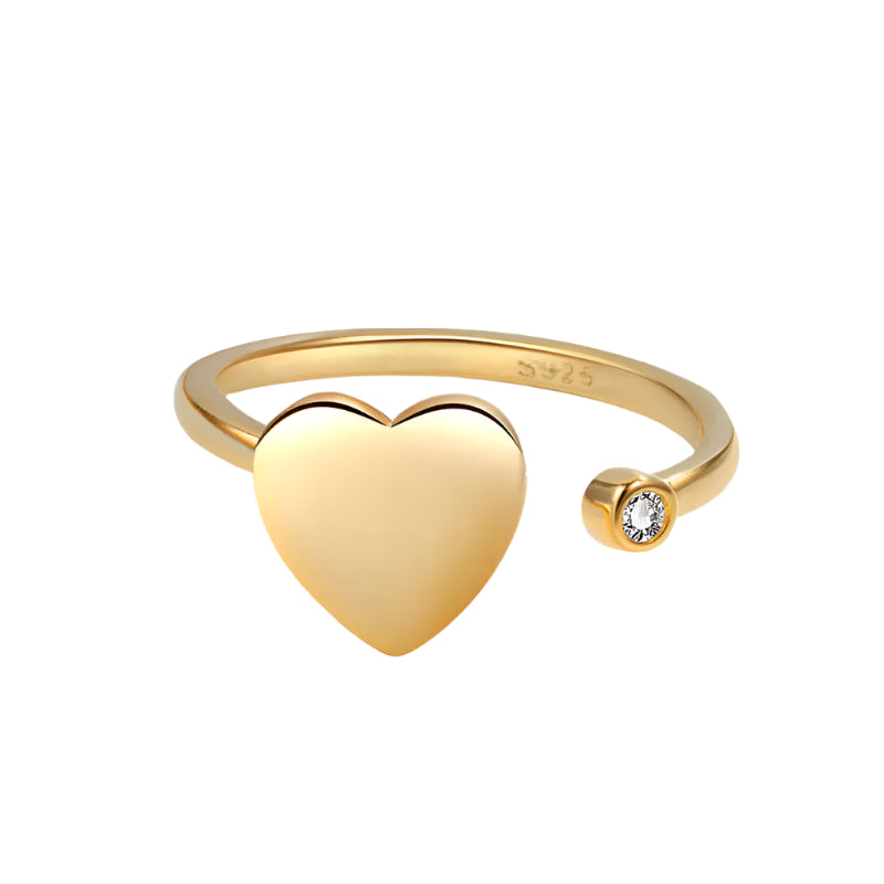Sterling Silver Heart Spinner Ring- Gold Plated