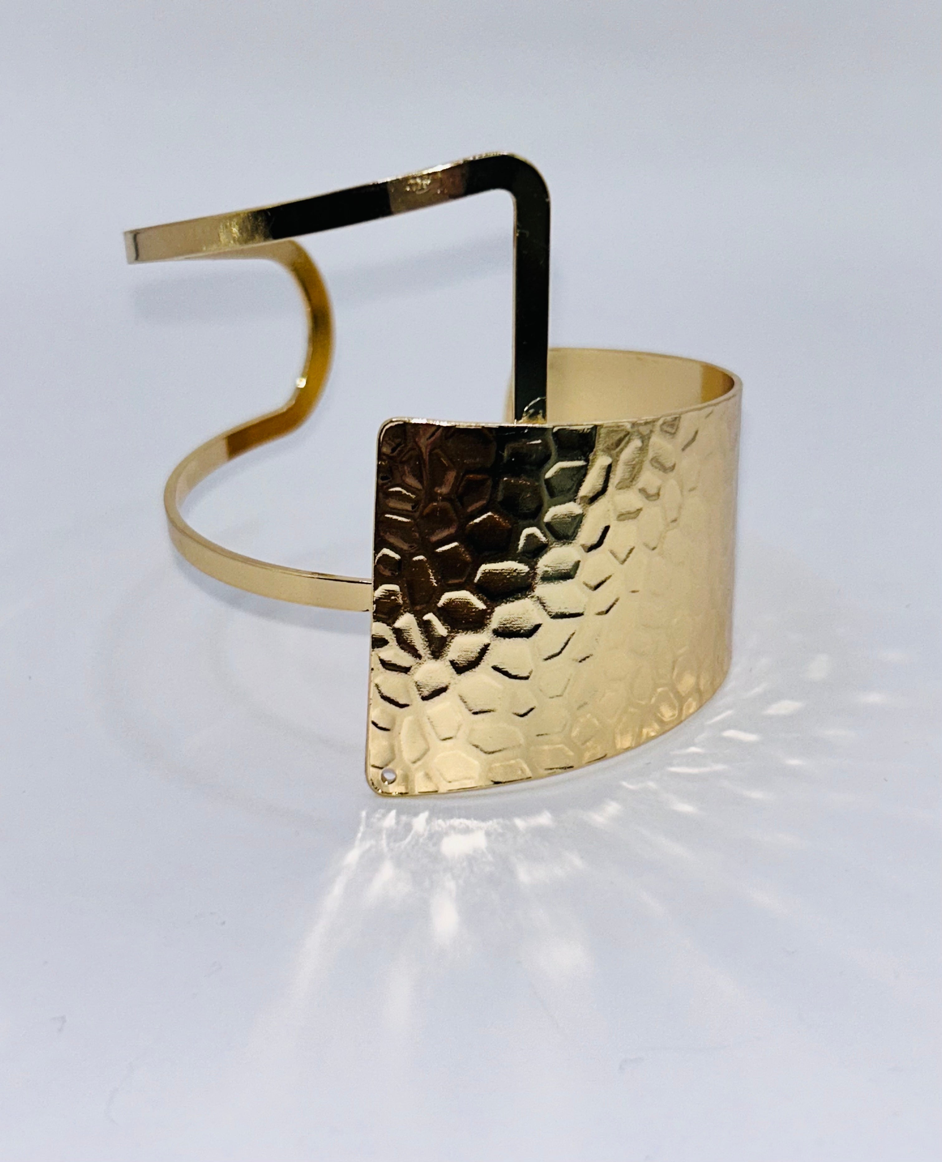 Gold Hammered Cuff