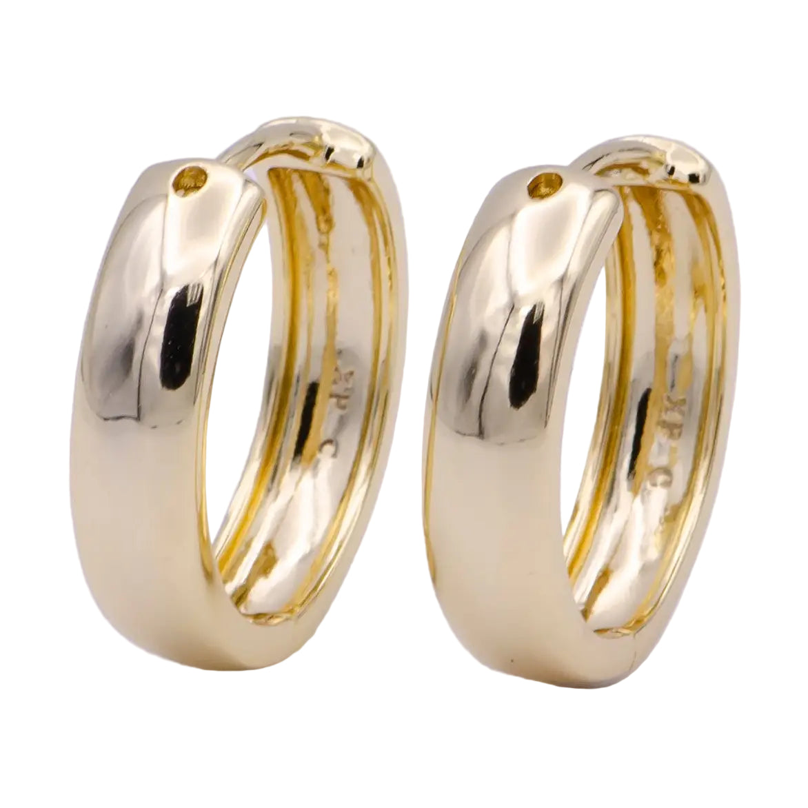 Rounded Gold Huggie Hoop Earrings