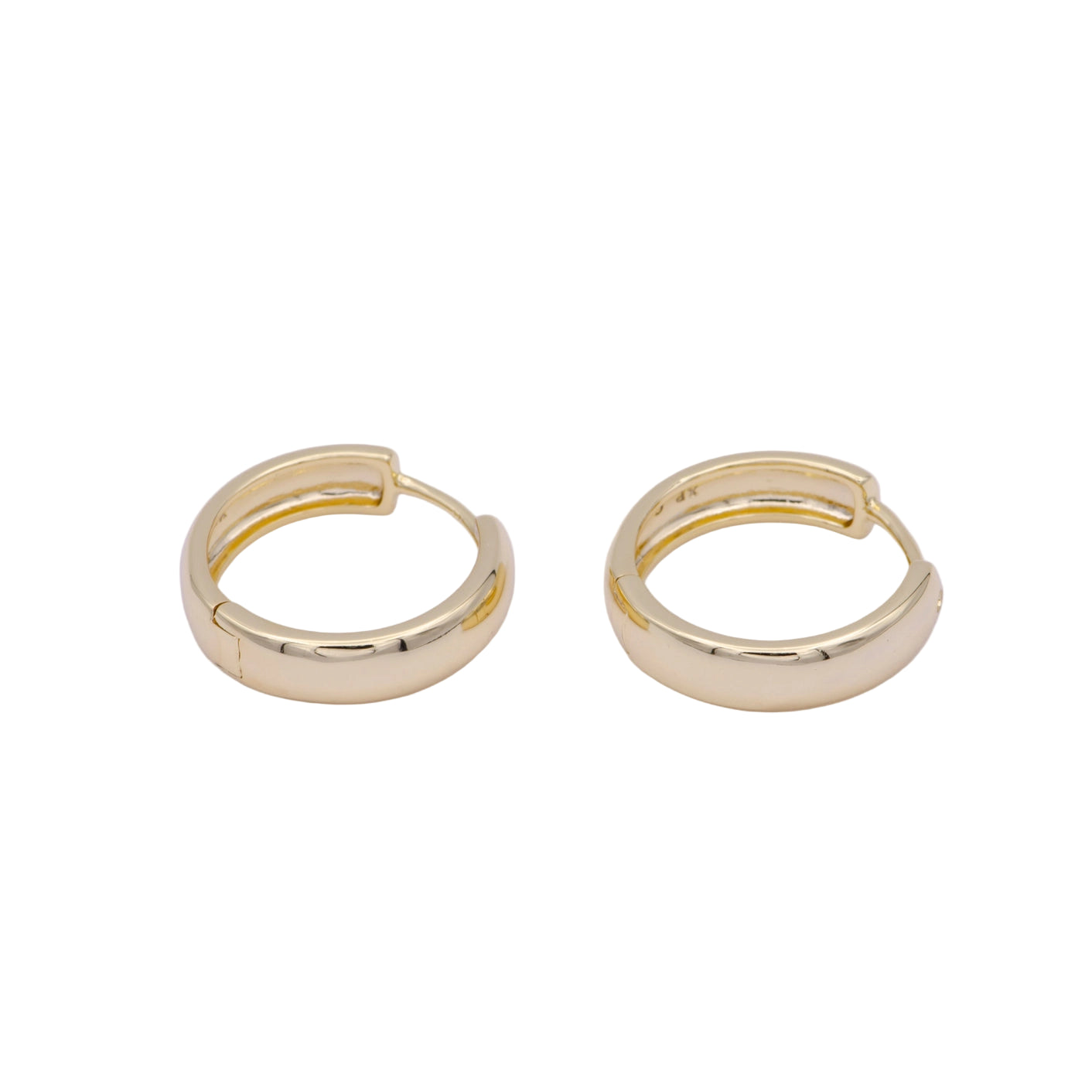 Rounded Gold Huggie Hoop Earrings