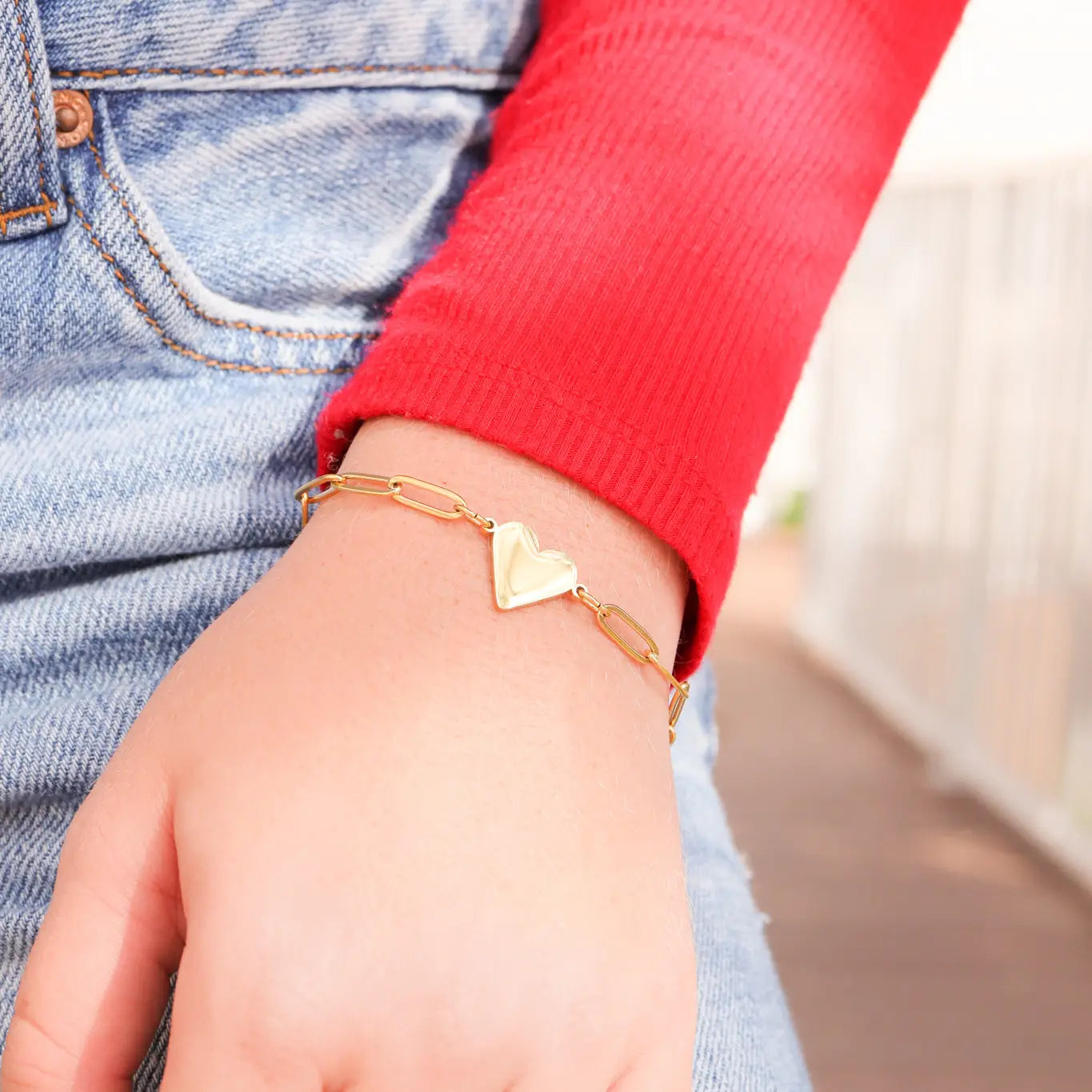 Paperclip Bracelet With Heart