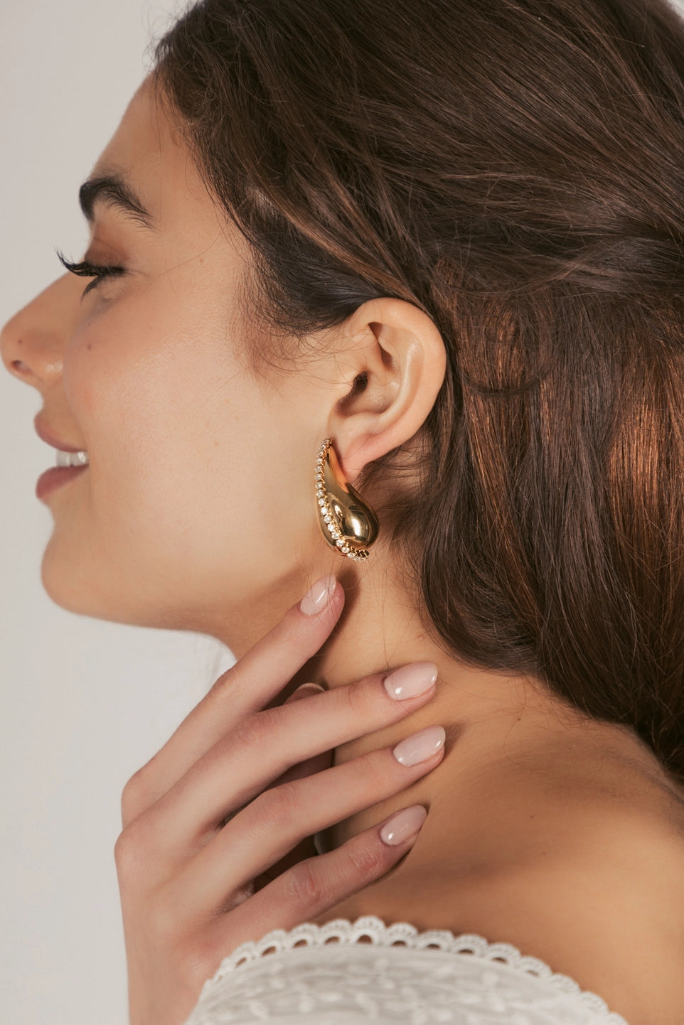 Golden Tuxedo Teardrop Earrings