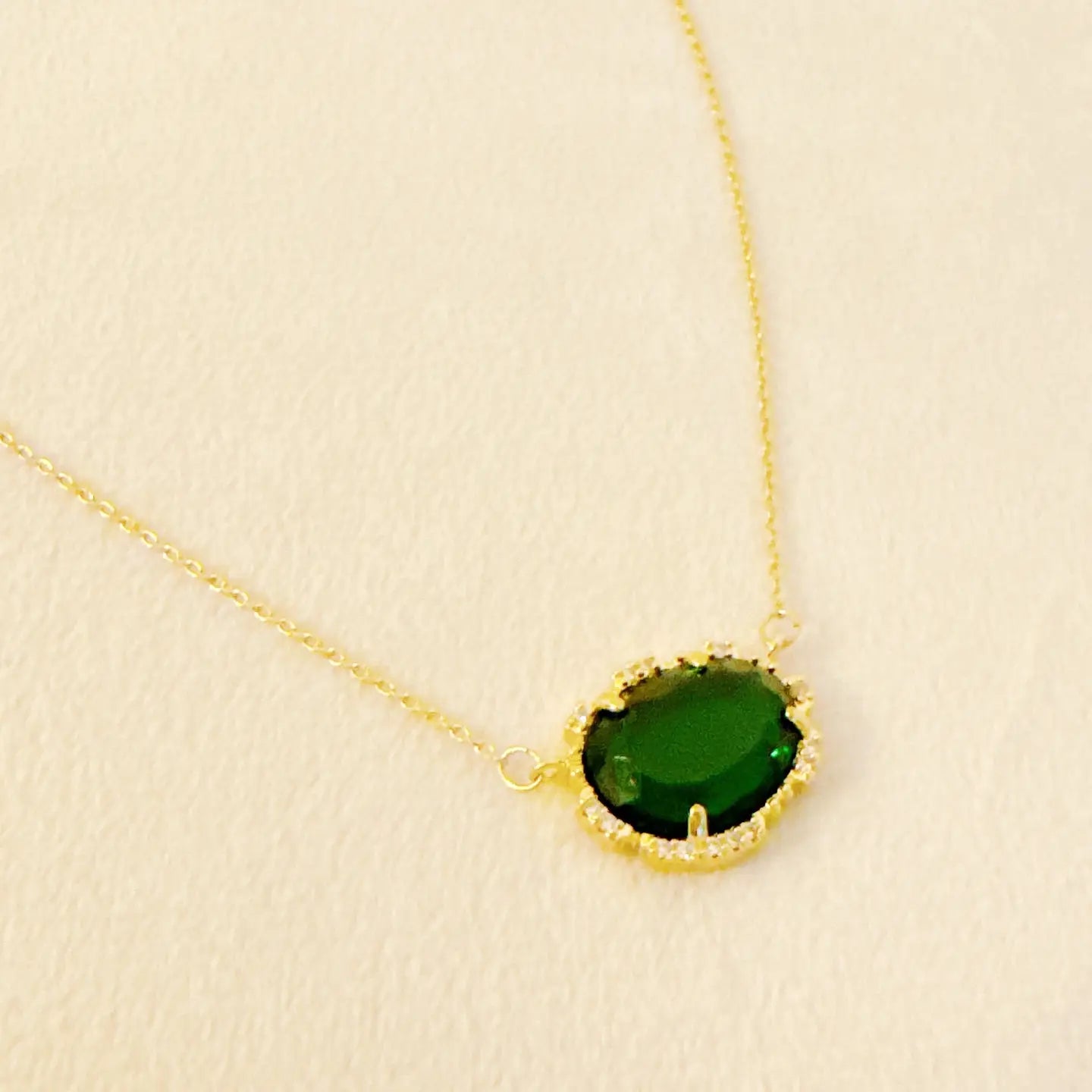 Glass Jewel Pendant- Emerald