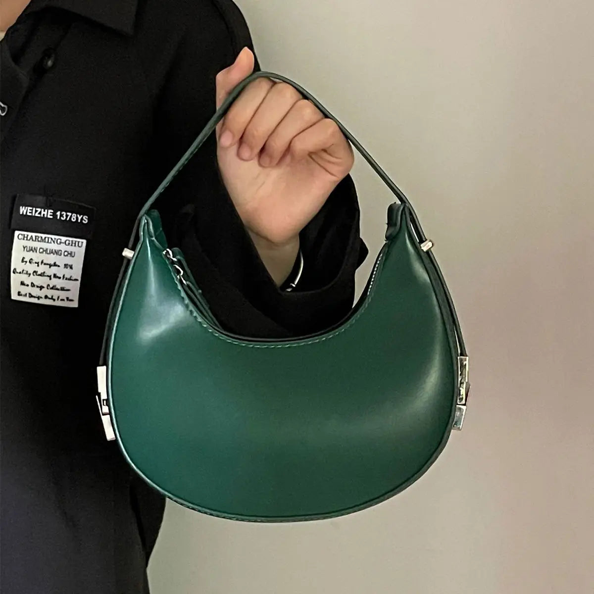 Crescent Shoulder Bag- Emerald