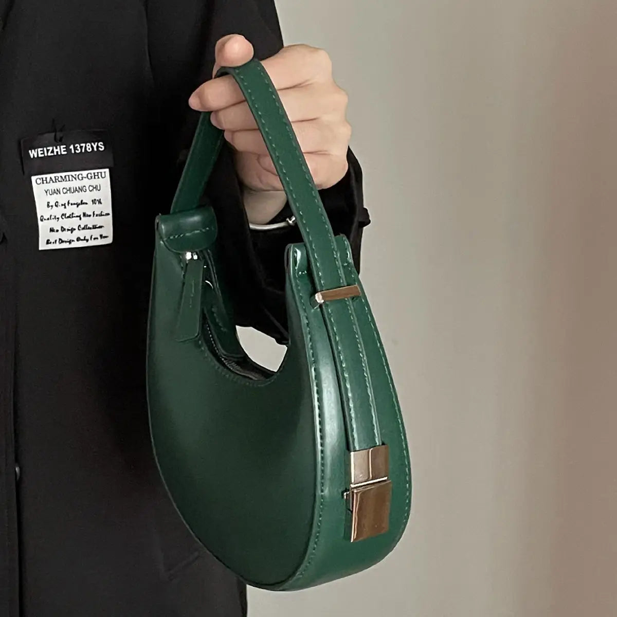 Crescent Shoulder Bag- Emerald