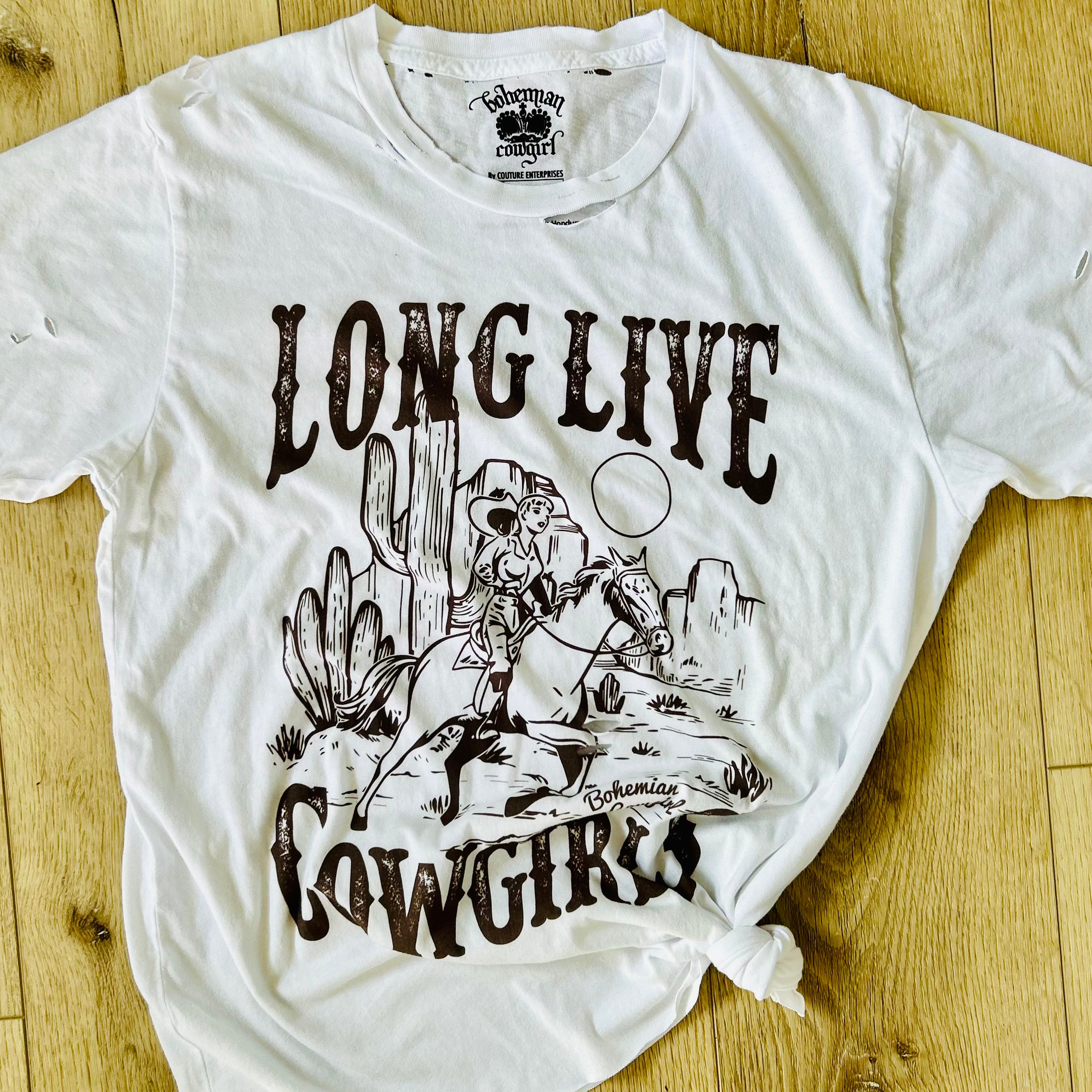 Long Live Cowgirls Distressed Tee