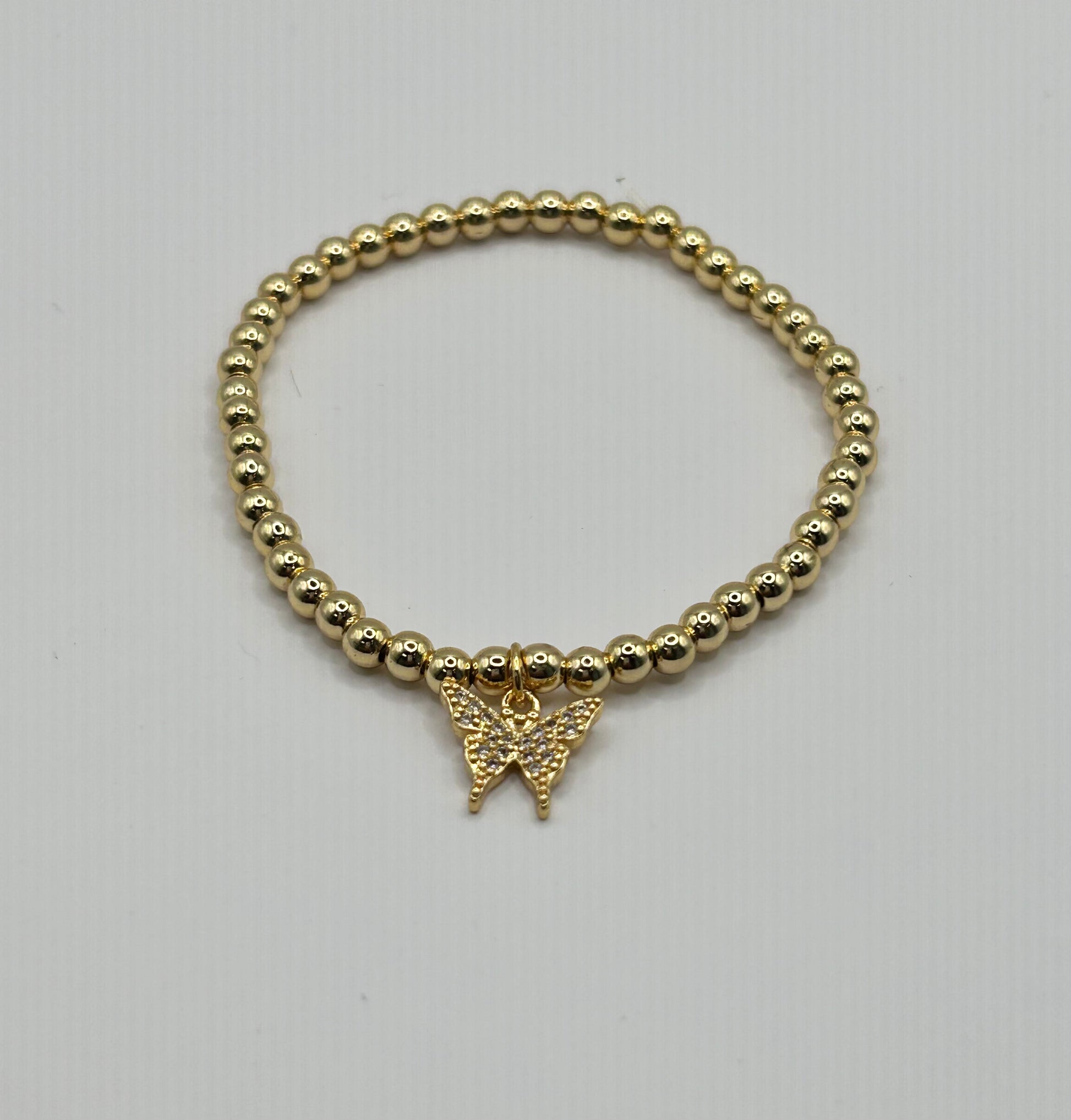 Gold Stretch Butterfly Bracelet