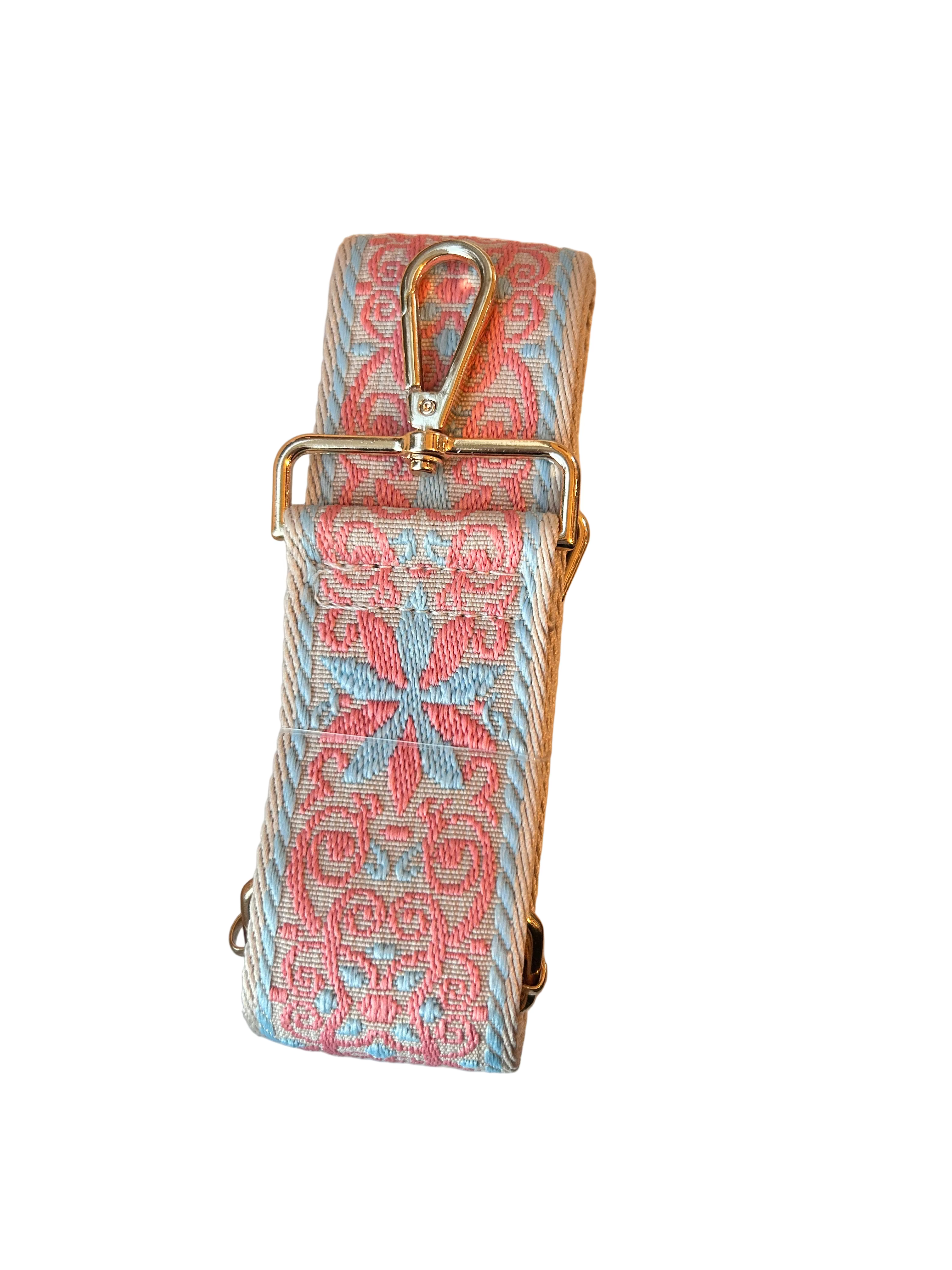 Bag Strap- Aqua/ Pink