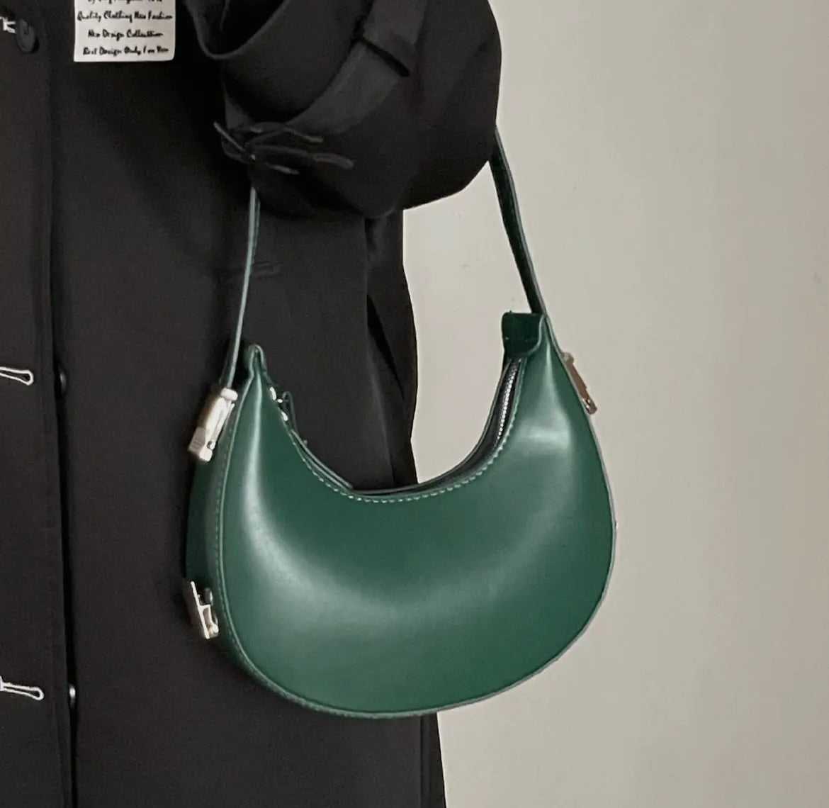 Crescent Shoulder Bag- Emerald