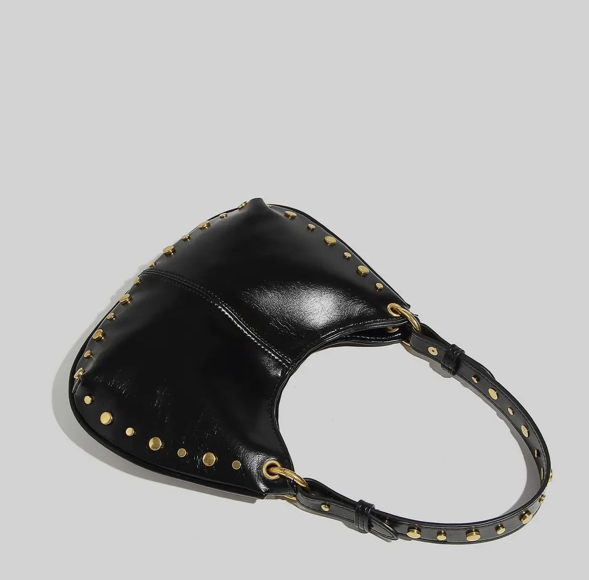 Studded Shoulder Bag- Black