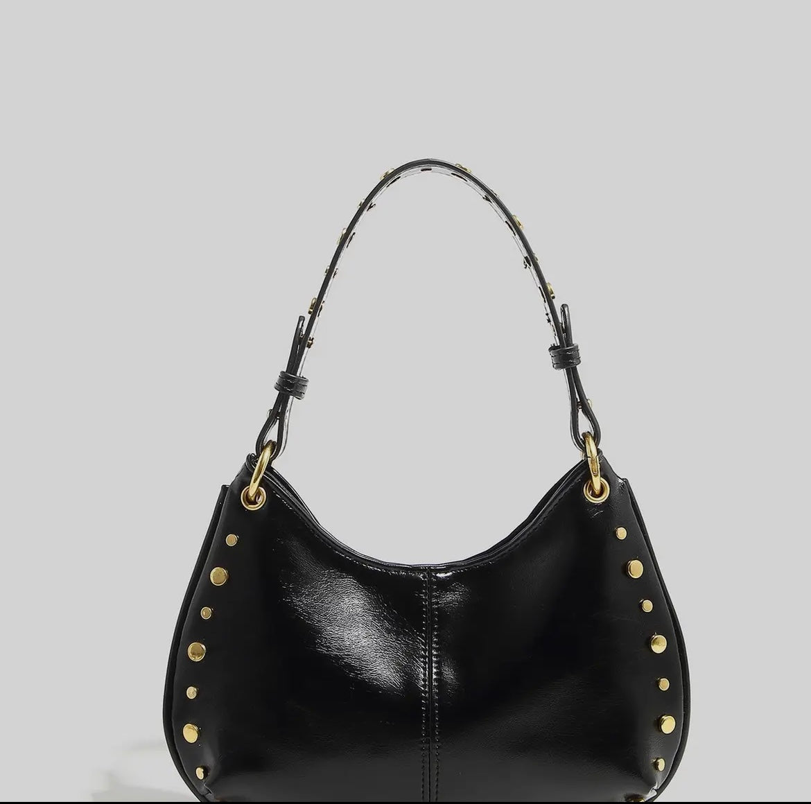 Studded Shoulder Bag- Black