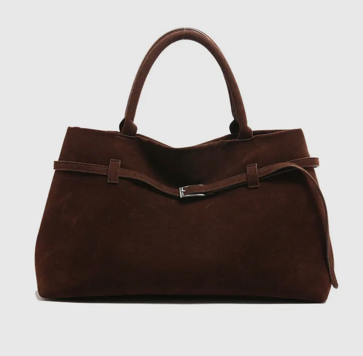 Suede Tote Bag- Dark Coffee