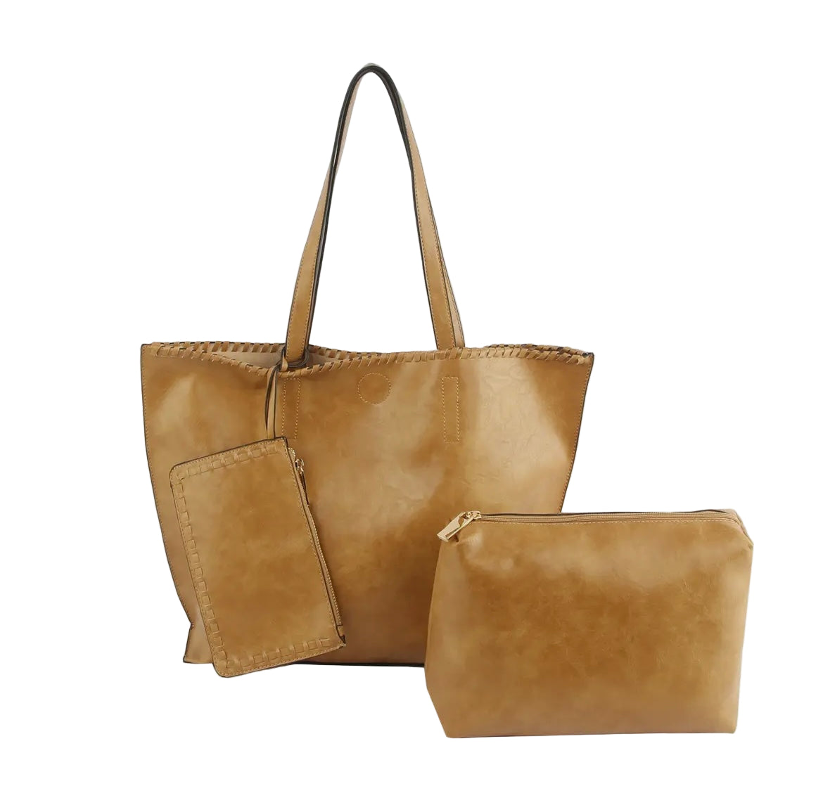 3 Piece Staple Tote Bag- Mocha