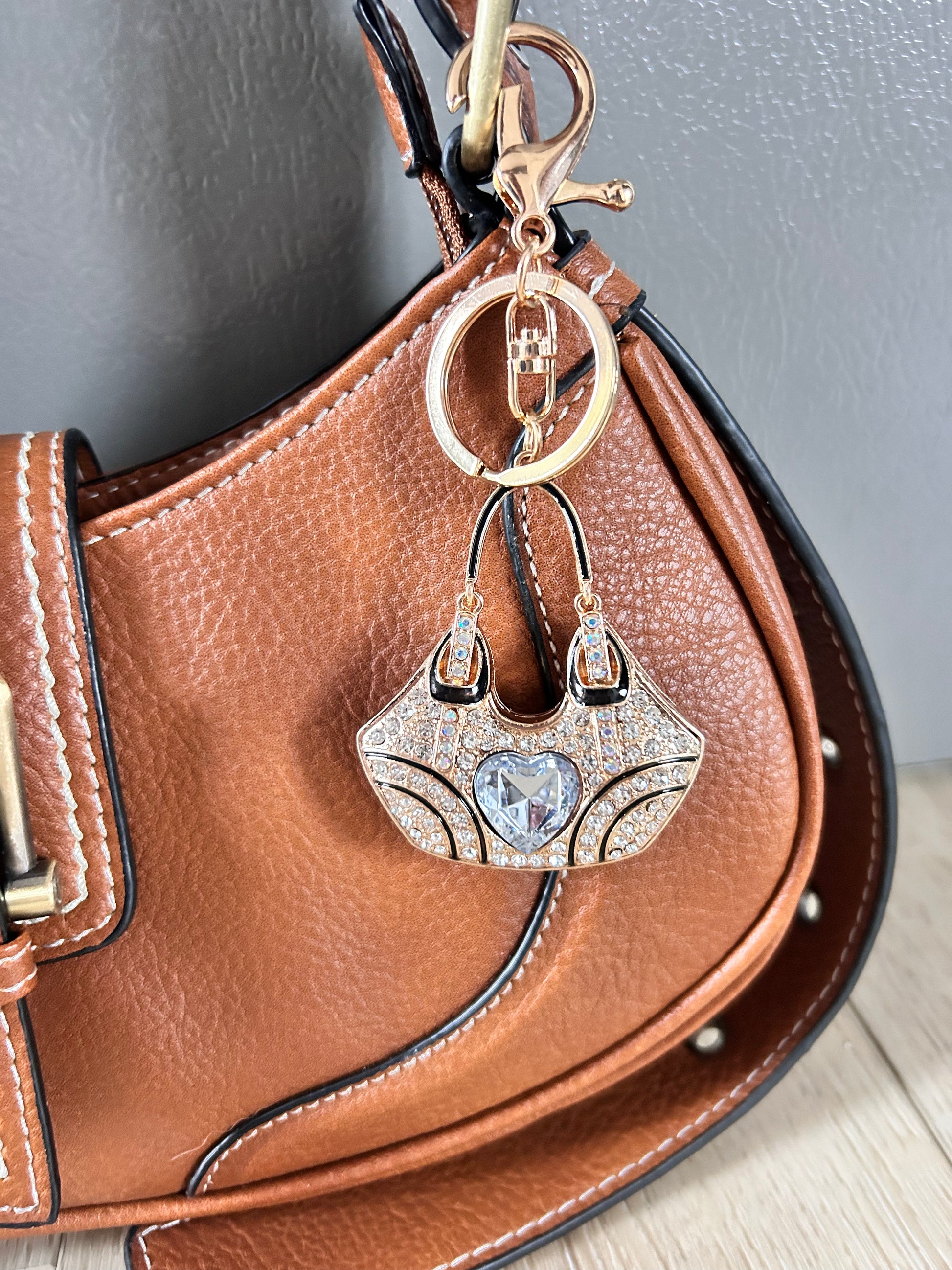 Rhinestone Shoulder Bag Charm/Keychain
