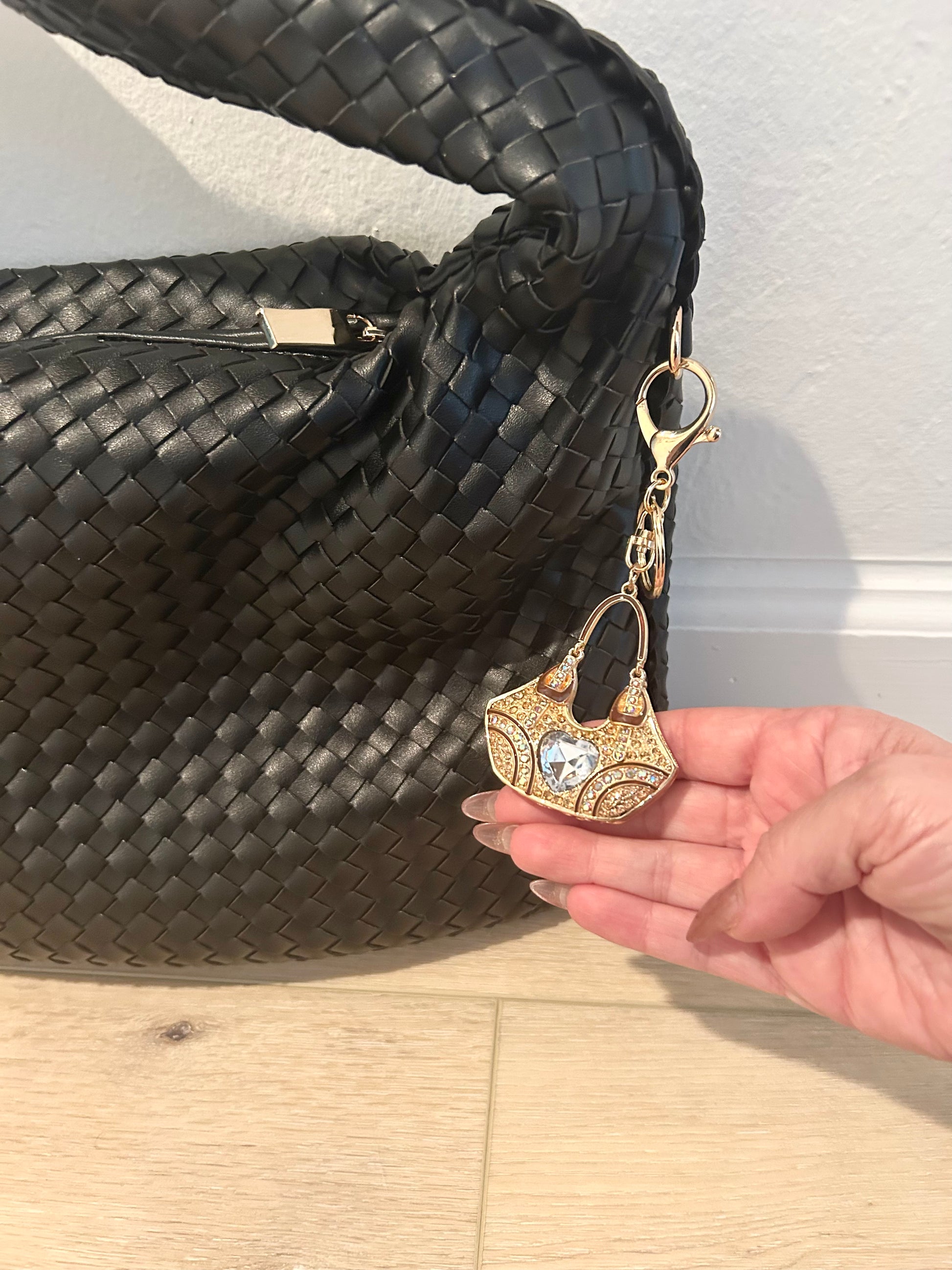 Rhinestone Shoulder Bag Charm/Keychain