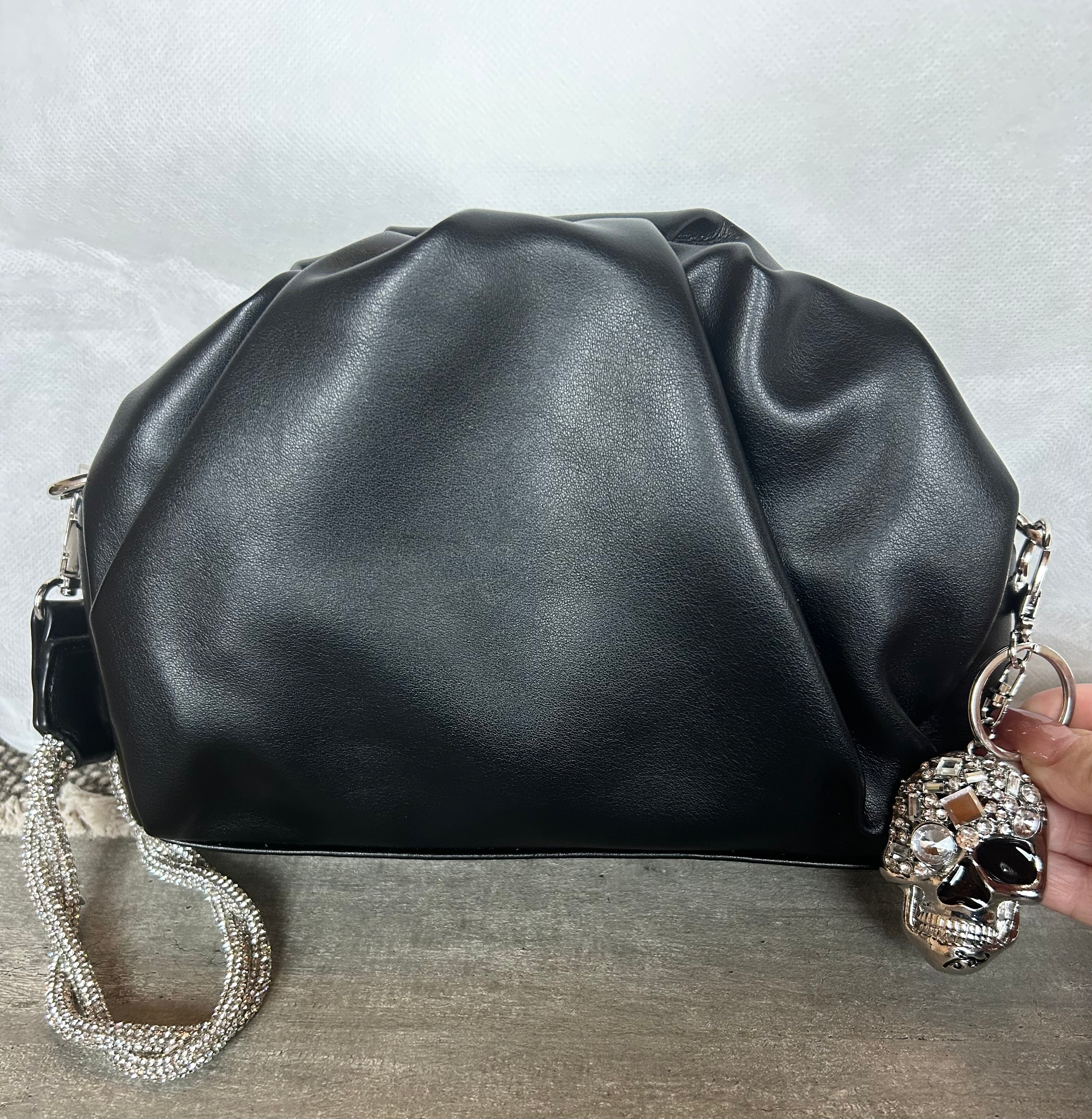 Rhinestone Skull Keychain