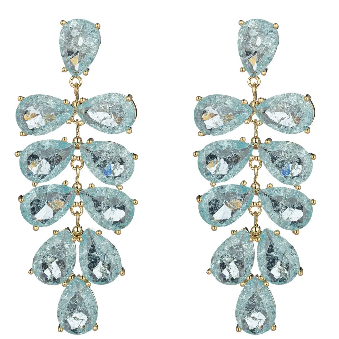Ice Blue Chandelier Earrings