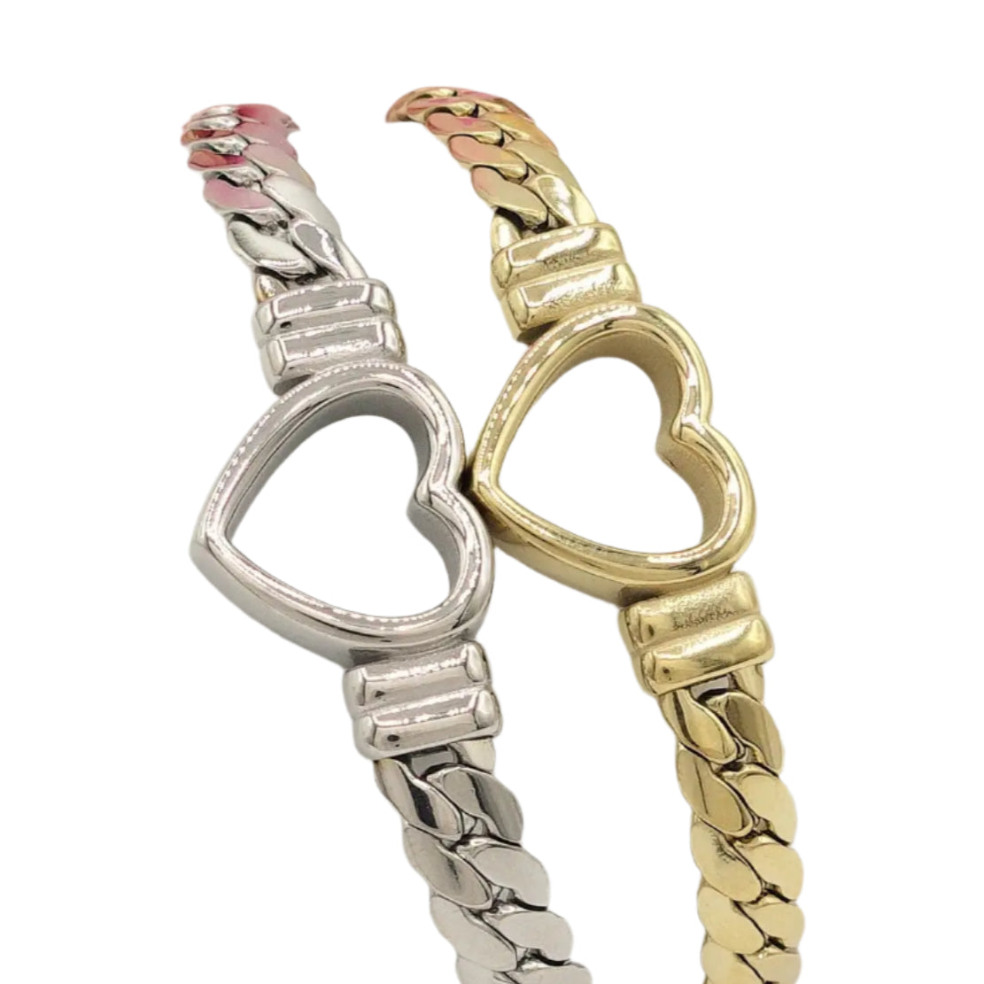 Inlaid Heart Chain Bracelet