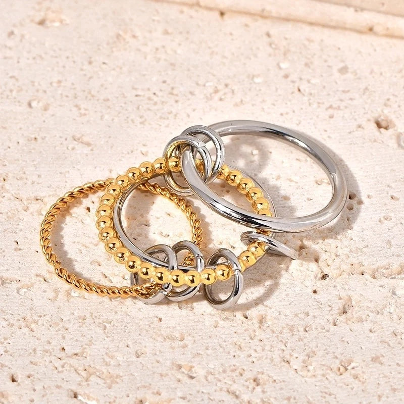 Interlocking Stacked Braided Ring