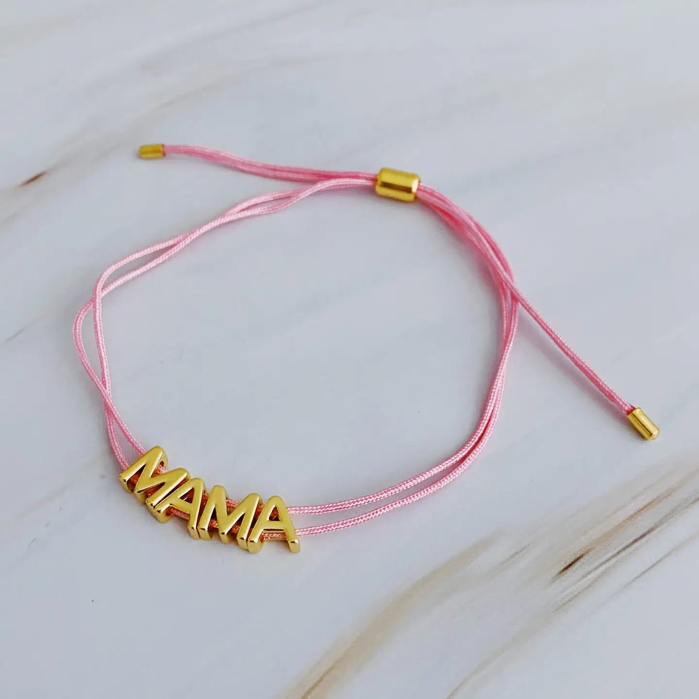 Mama Pull Tie String Bracelet- Latte