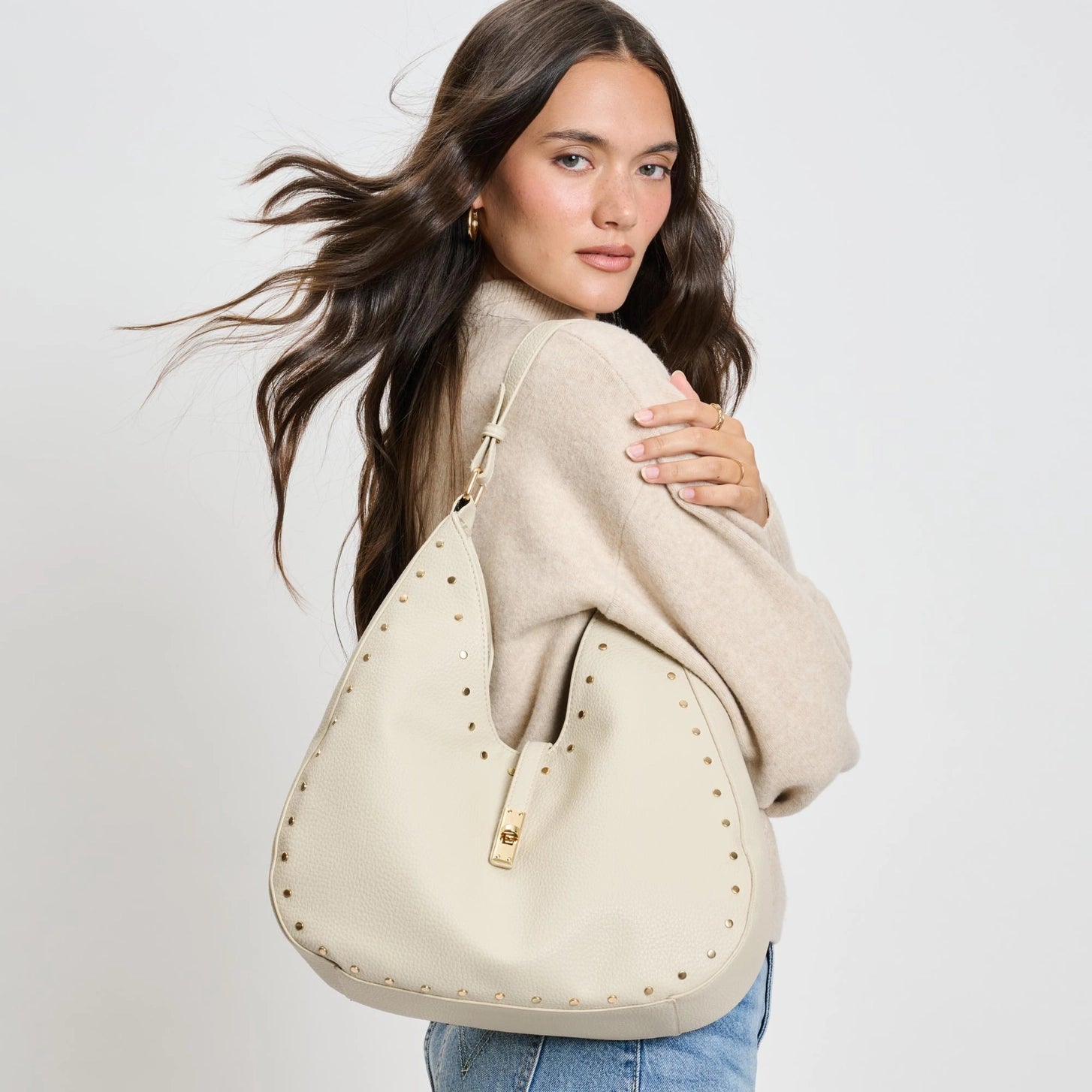 Olivia Studded Hobo Bag