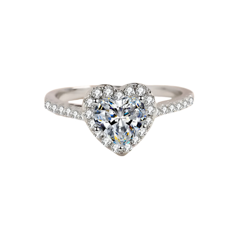 Moissanite Heart Ring