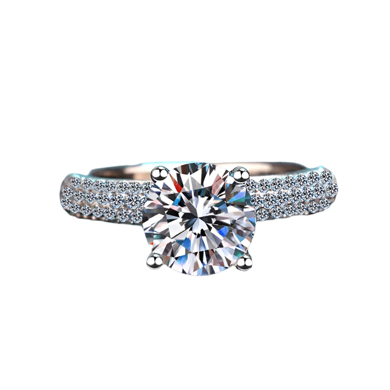 Moissanite Pave Solitaire
